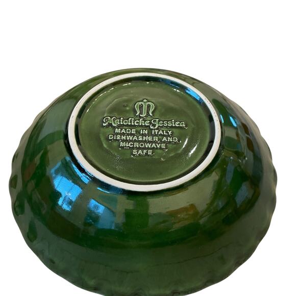 (4) Maioliche Jessica Made in Italy Pasta Bowls 9in Ceramic Christmas Green New - Picture 9 of 13